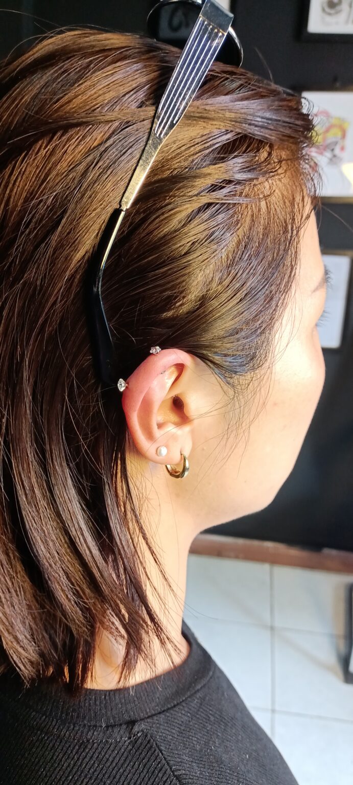 Double helix piercing in Nairobi