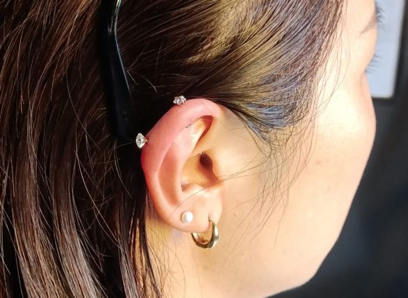 Double helix piercing in Nairobi