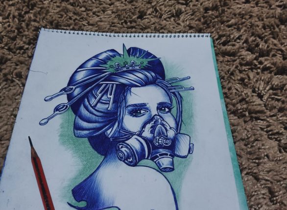 Geisha tattoo drawing